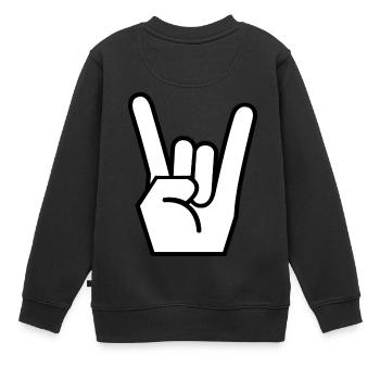 Pommesgabel Metal Geschenkidee - Kinder Premium Organic Sweatshirt - Schwarz - Hinten - AI Model Kid Female (0cm)