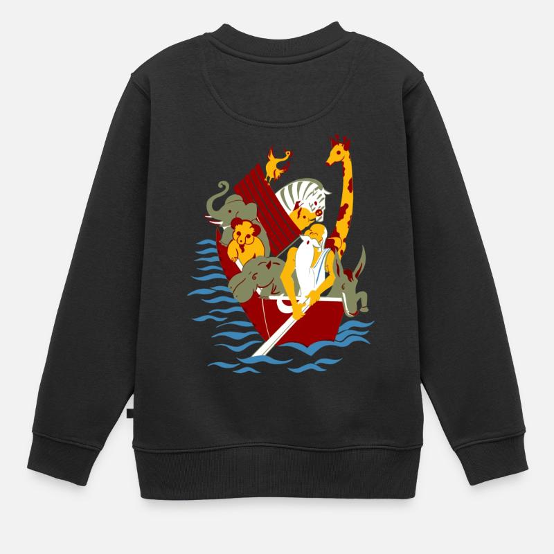 Arche Noah Bibel Geschichte Religion Tiere Rettung - Kinder Premium Organic Sweatshirt - Schwarz