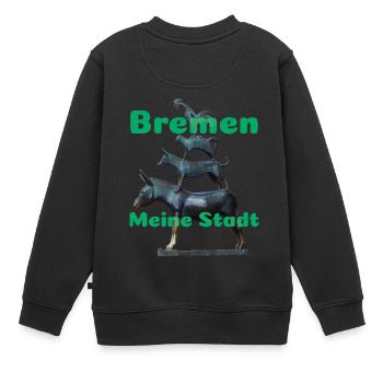 Brême - Sweat Premium enfant bio - noir - Dos - AI Model Kid Female (0cm)