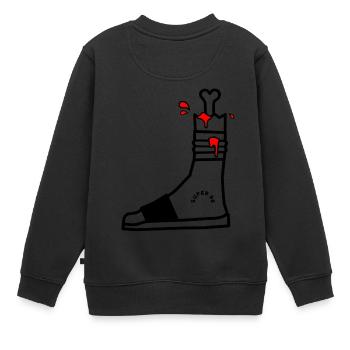 Fußschlag - Kinder Premium Organic Sweatshirt - Schwarz - Hinten - AI Model Kid Female (0cm)