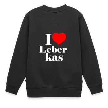 Leberkäse - Kinder Premium Organic Sweatshirt - Schwarz - Hinten - AI Model Kid Female (0cm)