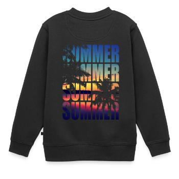 Été palmiers été - Sweat Premium enfant bio - noir - Dos - AI Model Kid Female (0cm)