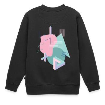 Shape Design Vintage Tribar - Sweat Premium enfant bio - noir - Dos - AI Model Kid Female (0cm)