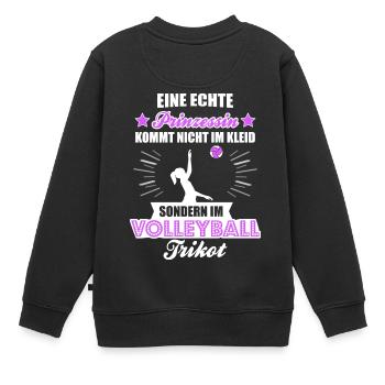 eine Echte Prinzessin kommt nicht im kleid sondern - Kinder Premium Organic Sweatshirt - Schwarz - Hinten - AI Model Kid Female (0cm)