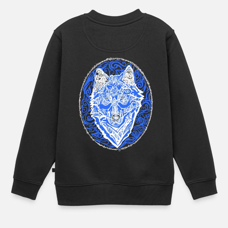 wolf - Kids Premium Organic Sweatshirt - black