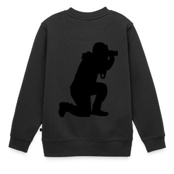 Photograf Fotograf Photoapparat Kamera Fotoapparat - Kinder Premium Organic Sweatshirt - Schwarz - Hinten - AI Model Kid Female (0cm)