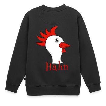 Partnershirt Hahn - Kinder Premium Organic Sweatshirt - Schwarz - Hinten - AI Model Kid Female (0cm)