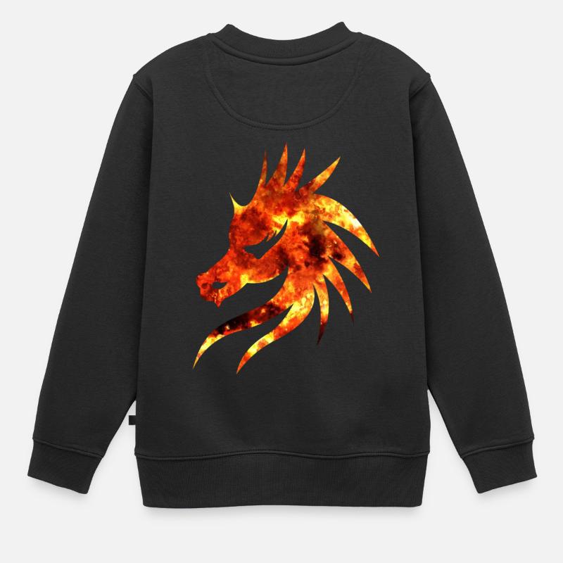Tête de dragon - Sweat Premium enfant bio - noir