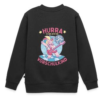 Hurra ich bin jetzt ein Vorschulkind - Kinder Premium Organic Sweatshirt - Schwarz - Hinten - AI Model Kid Female (0cm)