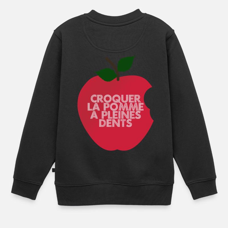 croquer la pomme - Sweat Premium enfant bio - noir