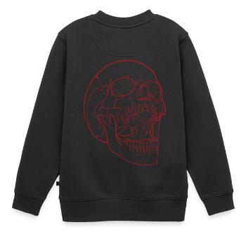 Silent Fall - Crâne en rouge - Sweat Premium enfant bio - noir - Dos - AI Model Kid Female (0cm)