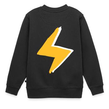 Flash avec des super pouvoirs - Costume - Sweat Premium enfant bio - noir - Dos - AI Model Kid Female (0cm)