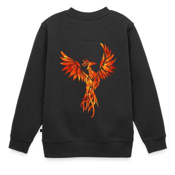 Feuer phoenix - Kinder Premium Organic Sweatshirt - Schwarz - Hinten - AI Model Kid Female (0cm)