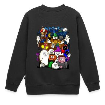 gruselig - Kinder Premium Organic Sweatshirt - Schwarz - Hinten - AI Model Kid Female (0cm)