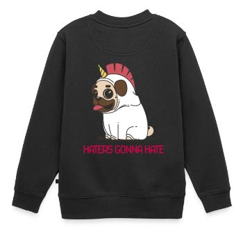 HATERS GONNA DÉTESTE LA LICORNE - Sweat Premium enfant bio - noir - Dos - AI Model Kid Female (0cm)