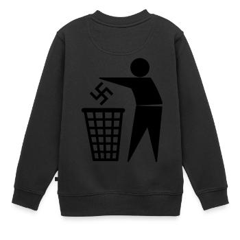 antifa - Kinder Premium Organic Sweatshirt - Schwarz - Hinten - AI Model Kid Female (0cm)