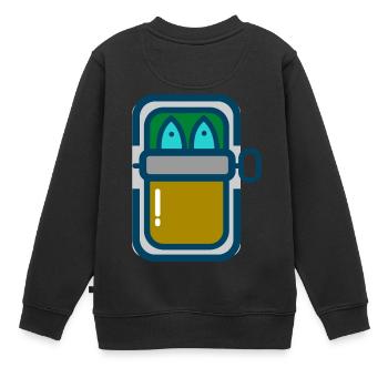acciughe anchovies sardellen dosenfisch sardine - Kinder Premium Organic Sweatshirt - Schwarz - Hinten - AI Model Kid Female (0cm)