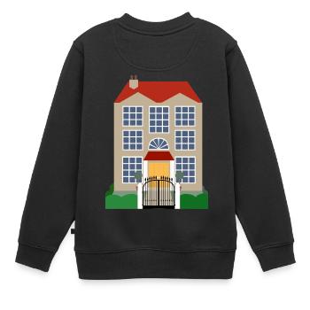 building house homes architektur haus gebaeude212 - Kinder Premium Organic Sweatshirt - Schwarz - Hinten - AI Model Kid Female (0cm)