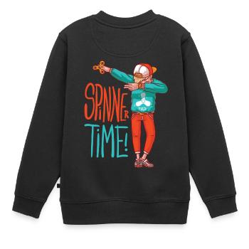boy Spinner avec capuchon fait bouger dub - Sweat Premium enfant bio - noir - Dos - AI Model Kid Female (0cm)