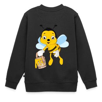 miel abeille apiculteur rucher abeille - Sweat Premium enfant bio - noir - Dos - AI Model Kid Female (0cm)