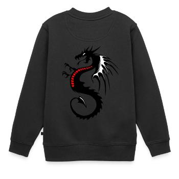 Drachen Tribal Tattoo Form 200434 x - Kinder Premium Organic Sweatshirt - Schwarz - Hinten - AI Model Kid Female (0cm)