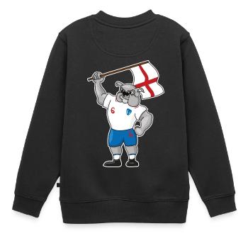 ENGLAND Britain Football Fußball Bulldogge Bulldog - Kinder Premium Organic Sweatshirt - Schwarz - Hinten - AI Model Kid Female (0cm)