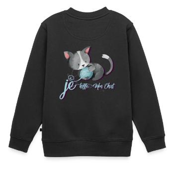 CHAT D'AMIS - Sweat Premium enfant bio - noir - Dos - AI Model Kid Female (0cm)