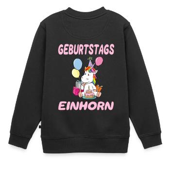 Trendy Einhorn Geburtstagsgeschenk Mädchen - Kinder Premium Organic Sweatshirt - Schwarz - Hinten - AI Model Kid Female (0cm)