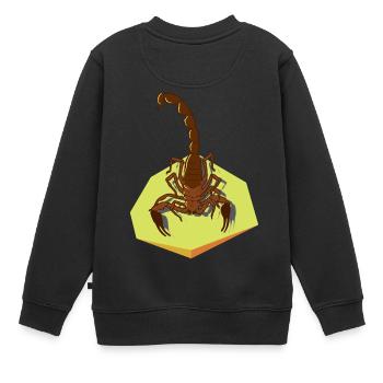 Insecte et signe astrologique Scorpion avec piqûre - Sweat Premium enfant bio - noir - Dos - AI Model Kid Female (0cm)