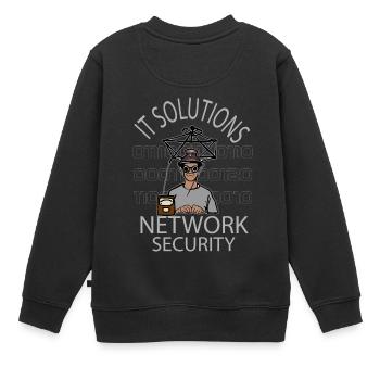 Network Security - IT - Computer - Netzwerk - Kinder Premium Organic Sweatshirt - Schwarz - Hinten - AI Model Kid Female (0cm)