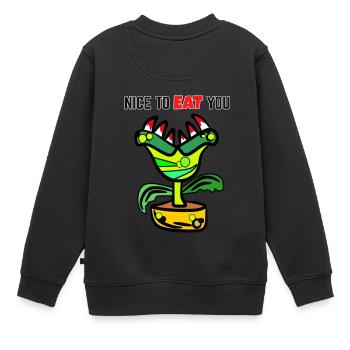 Nice to eat you - Plante carnivore - Sweat Premium enfant bio - noir - Dos - AI Model Kid Female (0cm)
