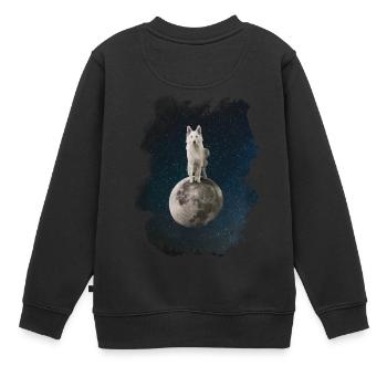 Loup mystique - Sweat Premium enfant bio - noir - Dos - AI Model Kid Female (0cm)