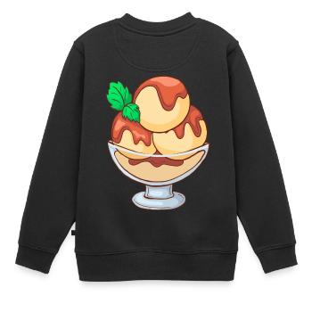 Eis Speiseeis Eiskrem Eiscreme Kugeleis Eisbecher - Kinder Premium Organic Sweatshirt - Schwarz - Hinten - AI Model Kid Female (0cm)
