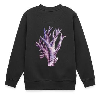 Koralle - Kinder Premium Organic Sweatshirt - Schwarz - Hinten - AI Model Kid Female (0cm)