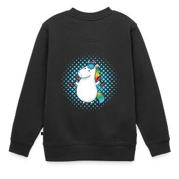 Unicorn sports dick - Kids Premium Organic Sweatshirt - black - Back - AI Model Kid Female (0cm)