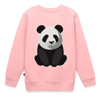 BABY PANDA SITZEND - Kinder Premium Organic Sweatshirt - Rosa - Hinten - AI Model Kid Female (0cm)