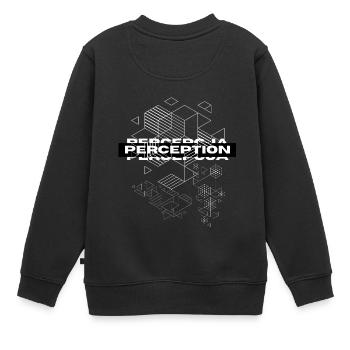 Perception Geometry Mystique - Kids Premium Organic Sweatshirt - black - Back - AI Model Kid Female (0cm)