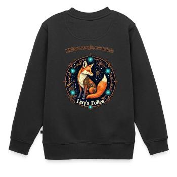 Lixy's Folies "Libère ta magie, Ose ta folie" - Sweat Premium enfant bio - noir - Dos - AI Model Kid Female (0cm)
