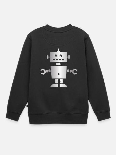 robot - Sweat Premium enfant bio - noir