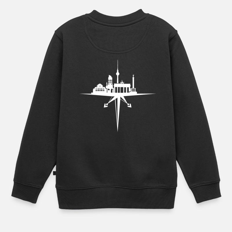 Boussole de l'horizon de Berlin - Sweat Premium enfant bio - noir