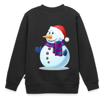 Schneemann - Kinder Premium Organic Sweatshirt - Schwarz - Hinten - AI Model Kid Female (0cm)