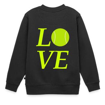 Love Tennis - Kinder Premium Organic Sweatshirt - Schwarz - Hinten - AI Model Kid Female (0cm)