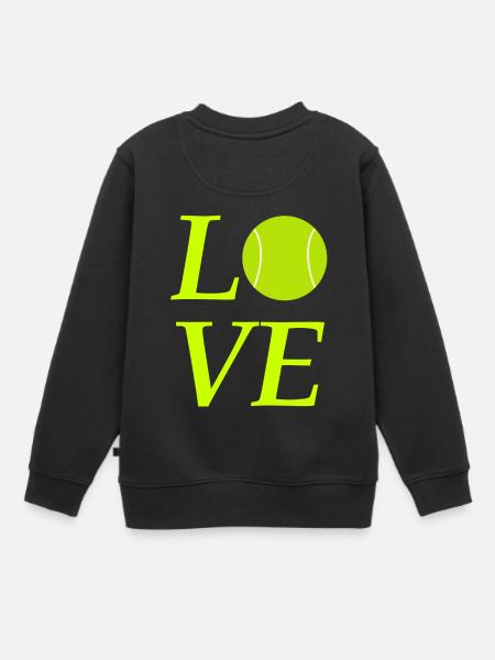 Love Tennis - Kinder Premium Organic Sweatshirt - Schwarz