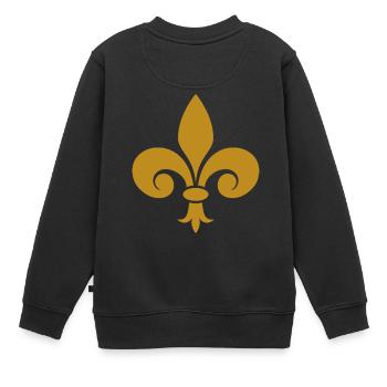 Fleur de lis - Kinder Premium Organic Sweatshirt - Schwarz - Hinten - AI Model Kid Female (0cm)