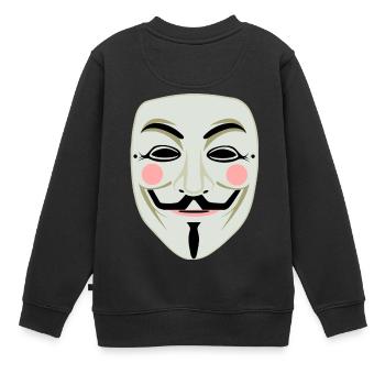 Anonymous - Kinder Premium Organic Sweatshirt - Schwarz - Hinten - AI Model Kid Female (0cm)