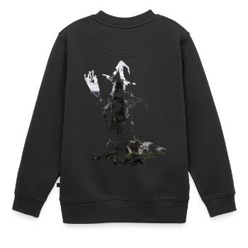 Sorcière avec un balai | Grunge Silhouette - Sweat Premium enfant bio - noir - Dos - AI Model Kid Female (0cm)