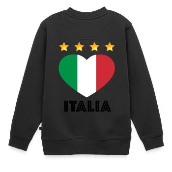 Chemise coeur Italie pour la Coupe du Monde - Sweat Premium enfant bio - noir - Dos - AI Model Kid Female (0cm)