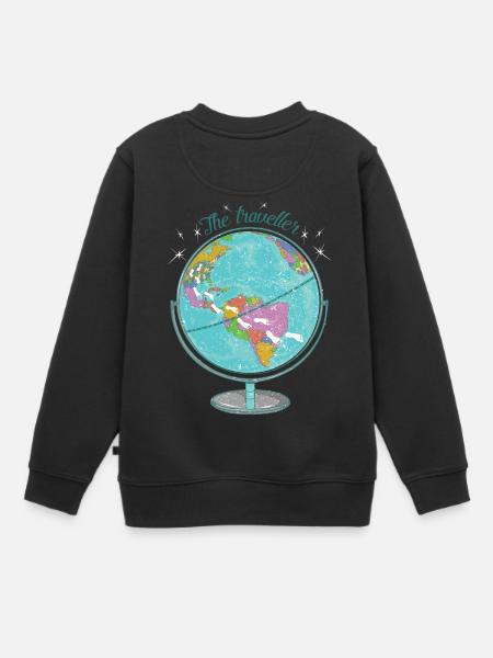 Le voyageur - Design de vacances - Voyage - Voyage - Sweat Premium enfant bio - noir