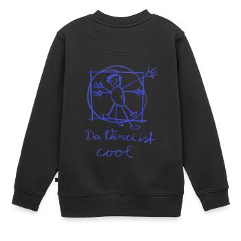 Da Vinci ist cool - Kinder Premium Organic Sweatshirt - Schwarz - Hinten - AI Model Kid Female (0cm)