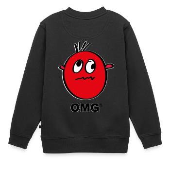 omg smilie - Kinder Premium Organic Sweatshirt - Schwarz - Hinten - AI Model Kid Female (0cm)